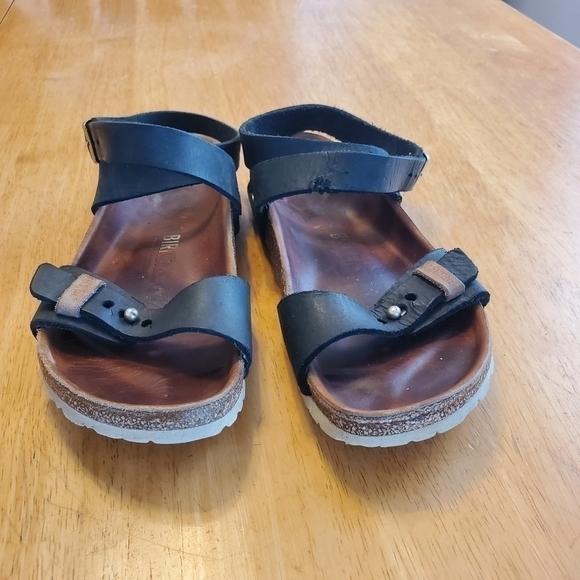 Birkenstock Dehli Black Oiled Leather Sandals sz 36 - Picture 3 of 12